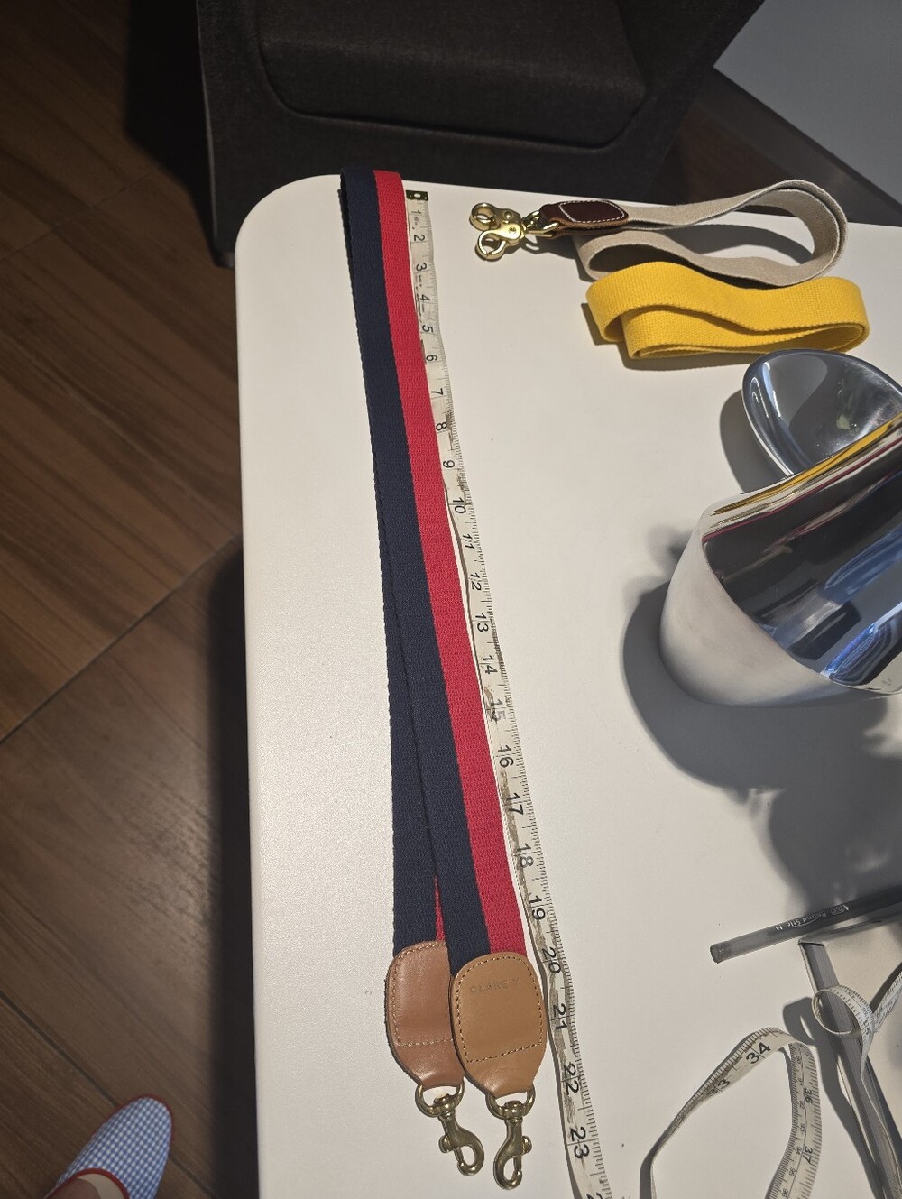 Clare V. Navy/red Purse Strap